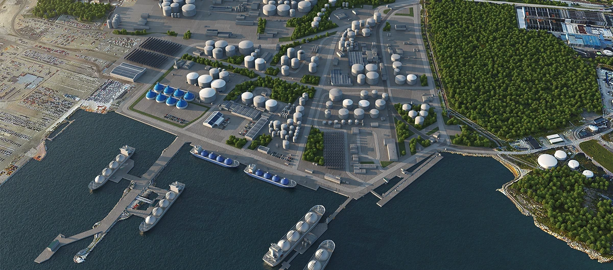 Illustration of the Energyport in the Port of Gothenburg.