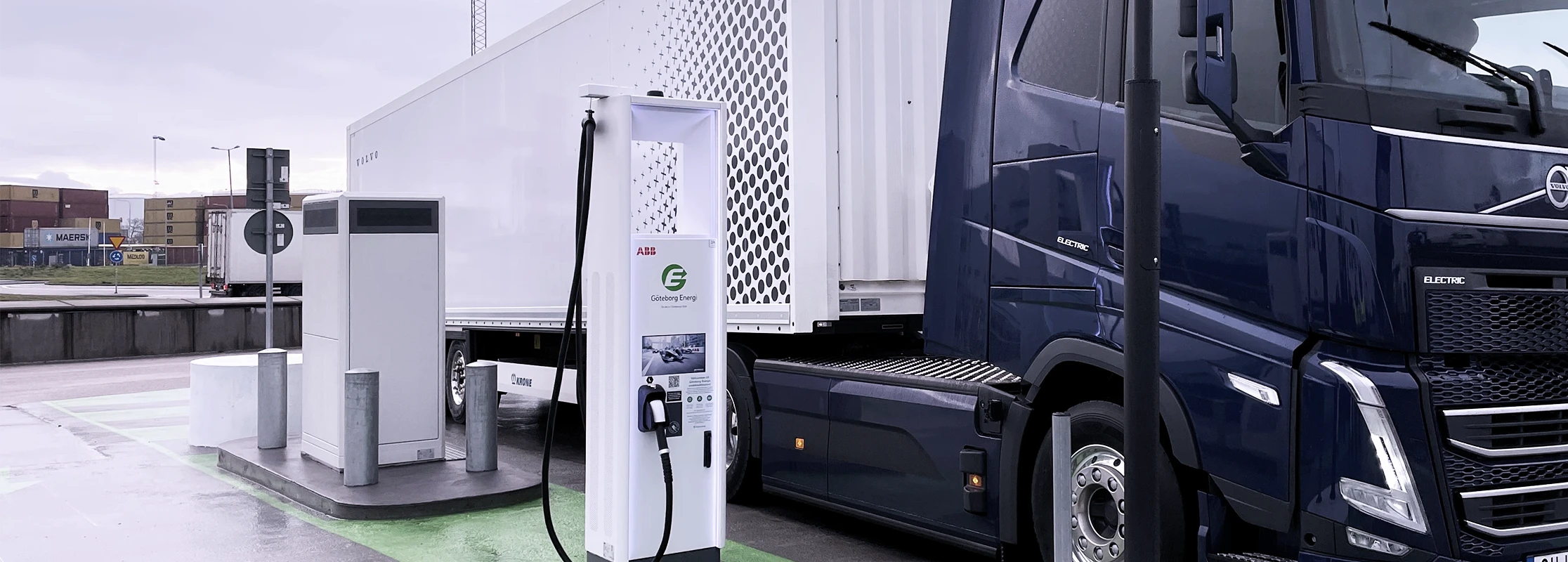 Electric truck charging at Port Entry